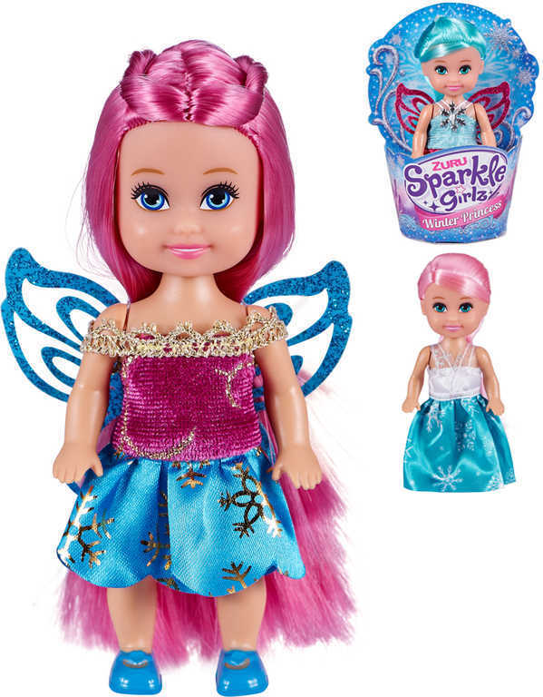 Sparkle Girlz 12cm bábika zimné princezná s krídlami 4 druhy v kornútku