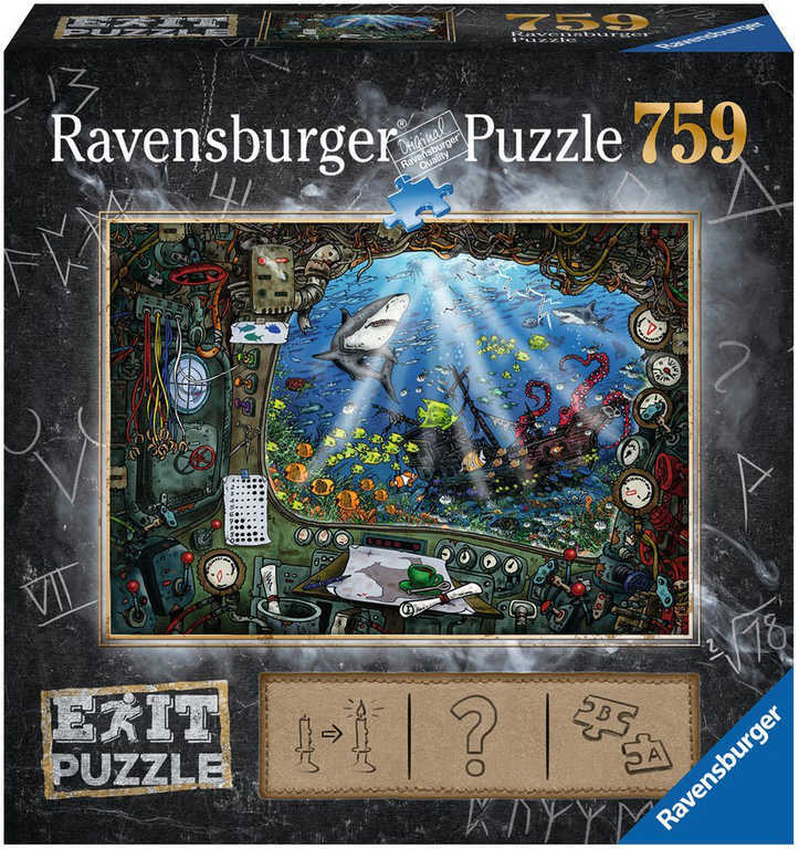 RAVENSBURGER Hra puzzle únikové V ponorke 759 dielikov 70x50cm skladačka 2v1