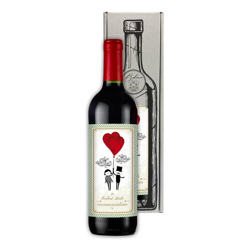 Darčekové svadobné víno 0,75 l – Merlot