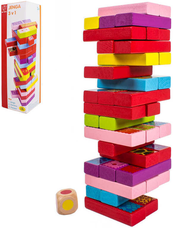 ALBI HRA DREVO Veža Jenga 3v1 pexeso a domino * DREVENÉ HRAČKY *