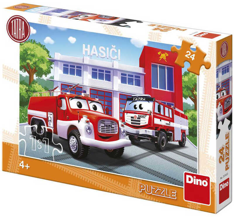 DINO Puzzle Tatra hasiči 24 dielikov 26x18cm skladačka v krabici