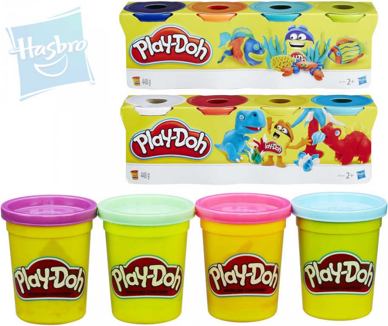 HASBRO PLAY-DOH Modelína sada 4 kelímky 448g mix barev 3 druhy