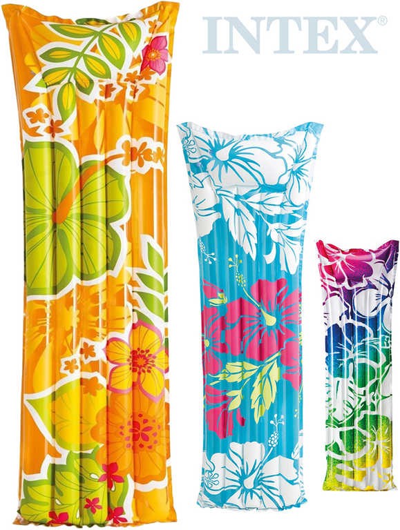 INTEX Nafukovací lehátko 183x69cm do vody s květy 3 druhy 59720
