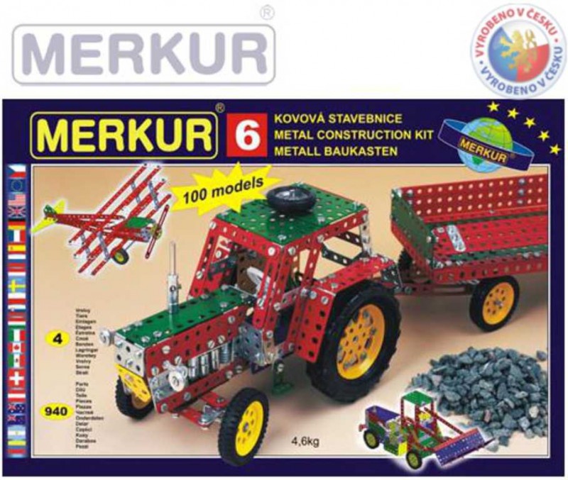MERKUR 6 Velká sada traktor * KOVOVÁ STAVEBNICE *