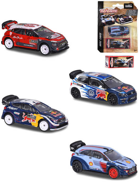 MAJORETTE Autíčko športové kovové WRC set sa zberateľským boxom