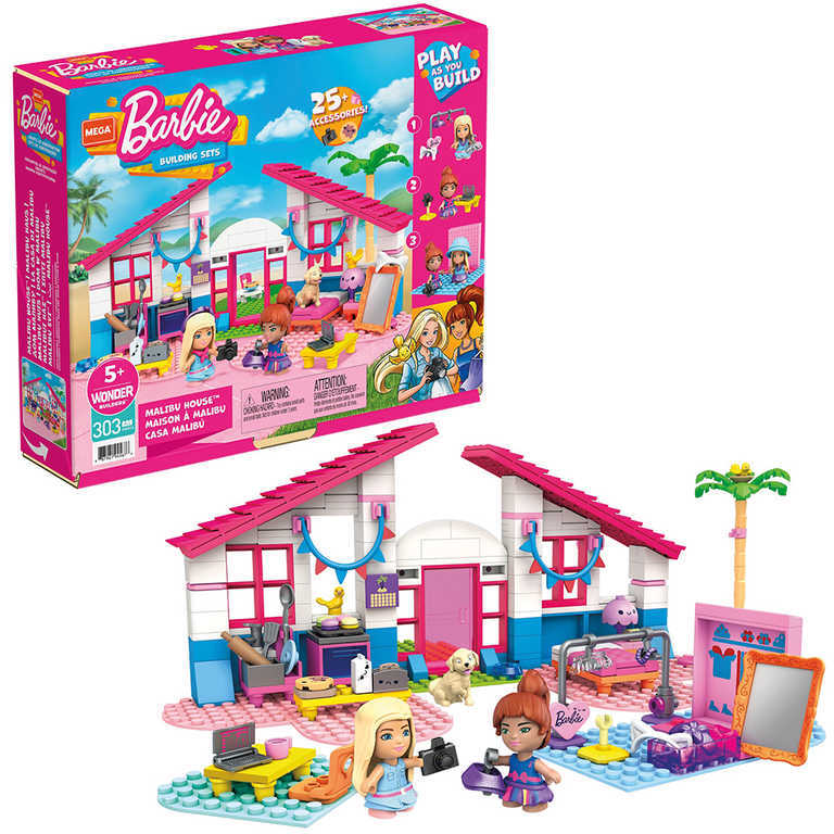 MEGA CONSTRUX Barbie Dom snov Dreamhouse set s 2 figúrkami STAVEBNICE