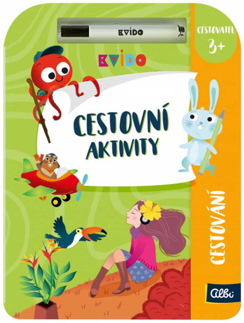 ALBI Kvído Cestovné aktivity Cestovanie tematický zošit s mazateľnou fixkou