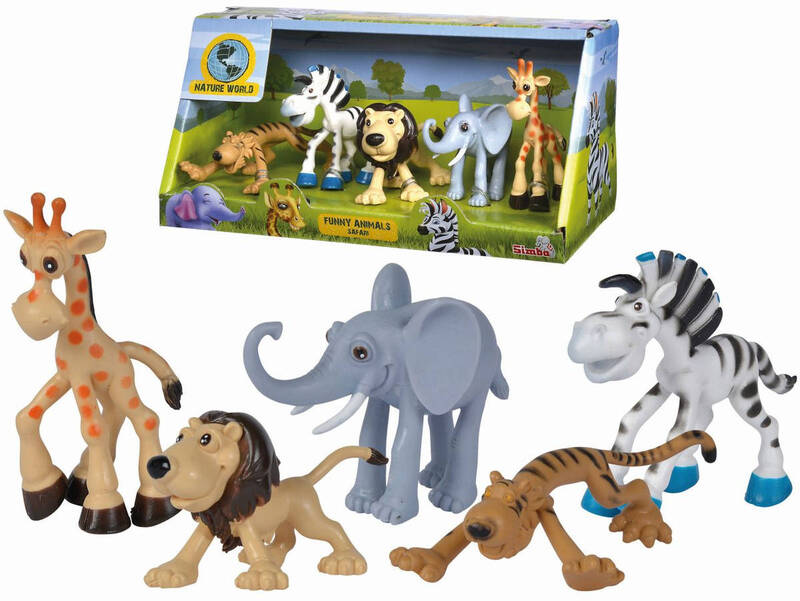 SIMBA Zvieratká veselá Safari set 5ks 9-12cm plast v krabici