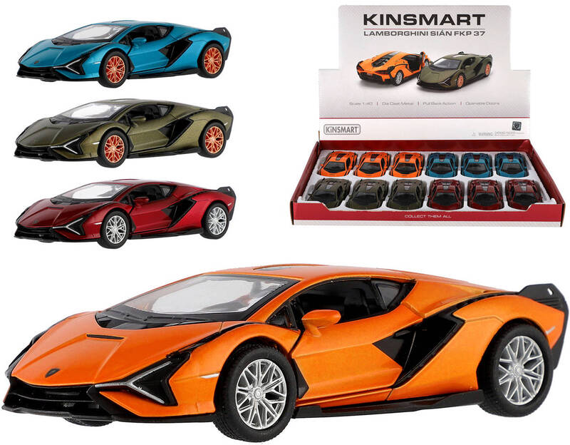 KINSMART Auto model 1:40 Lamborghini Sián FKP 37 kov PB 13cm 4 farby