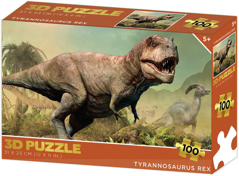 PUZZLE 3D Tyrannosaurus Rex 31x23cm 100 dielikov dino skladačka v krabici