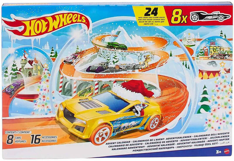MATTEL HOT WHEELS Adventný kalendár 2024 s autíčkami a doplnkami 24 okienok