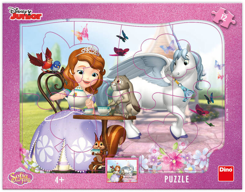 DINO Puzzle doskové 12 dielikov Sofia Prvá na čaji 31x23cm skladačka
