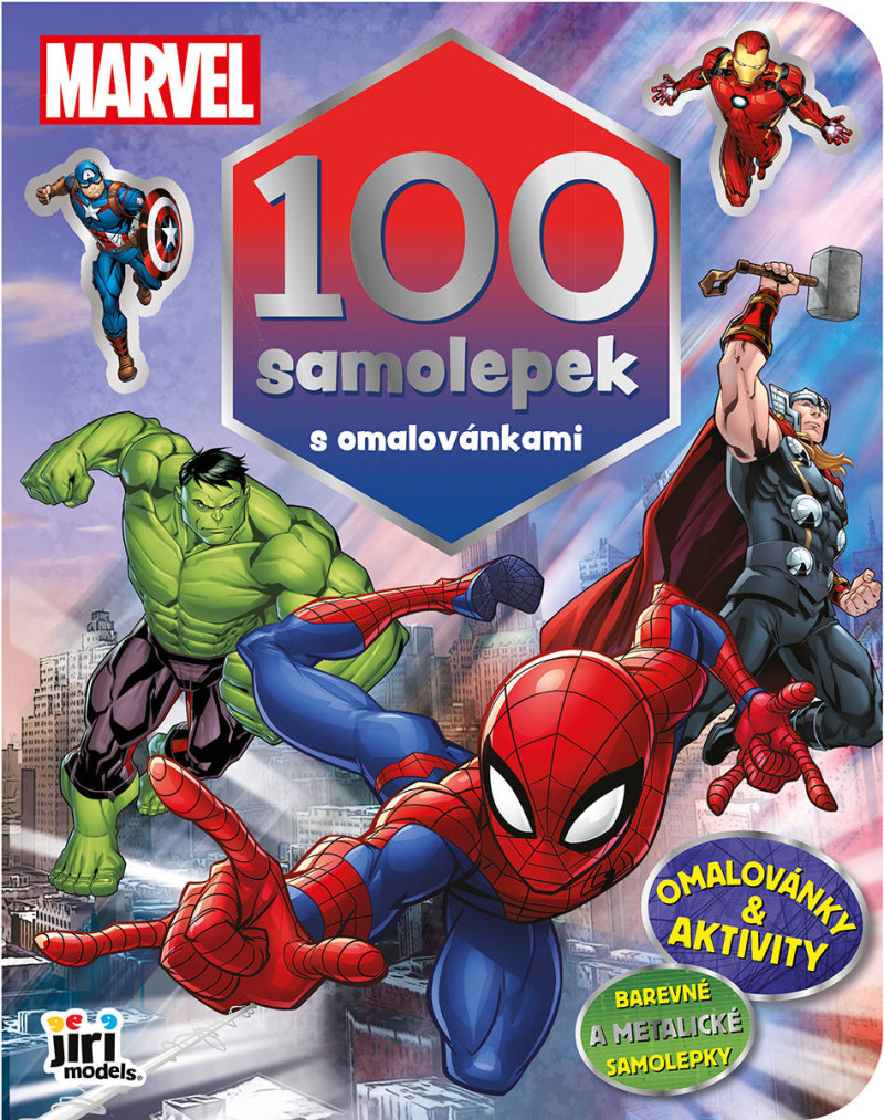 JIRI MODELS 100 samolepiek s omaľovánkami Marvel hrdinovia