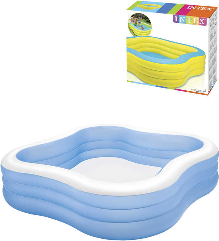 INTEX Bazén nafukovací rodinný 229x229cm štvorcový 2 farby 57495