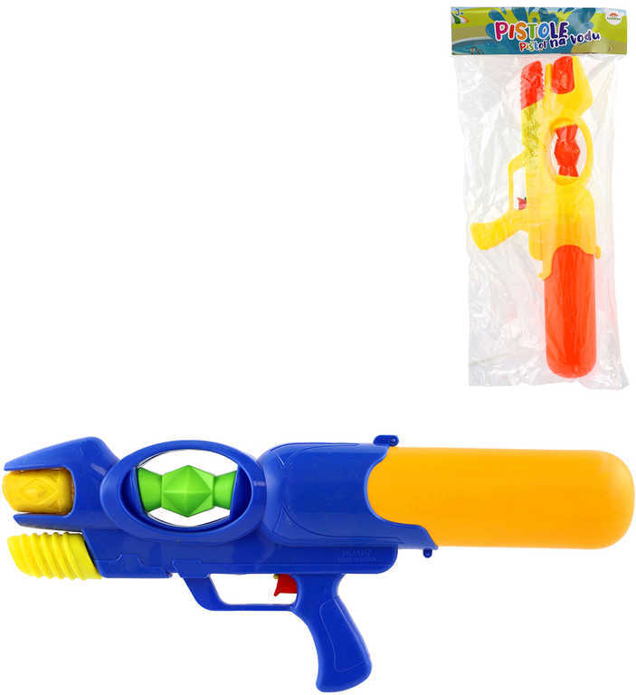Pištoľ vodná 50cm so zásobníkom na vodu 32 farby plast v sáčku