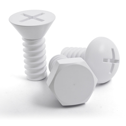 Sada nástenných vešiakov Screw Collection 10064WH, 3ks, biele
