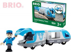 BRIO DREVO Set elektrická vlaková súprava + figúrka rušňovodič na batérie
