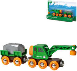 BRIO DREVO Set Vagón s nákladom + žeriav doplnok k vláčkodráze 33698