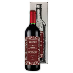Darčekové červené víno 0,75 lk sviatku - Merlot