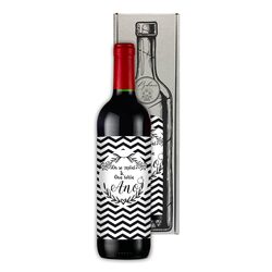 Darčekové svadobné víno 0,75 l - on - ona, Merlot