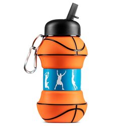 Skladacia silikónová fľaša - Basketbal