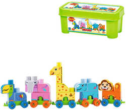 ECOIFFER Baby kocky Abrick Maxi vláčik ZOO STAVEBNICA v boxe plast