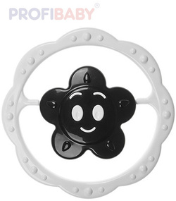 PROFIBABY Baby hrkálka kruh hviezdička kytička čiernobiele pre bábätko
