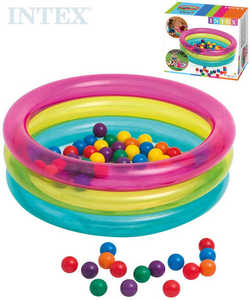 INTEX Baby bazén guľatý 86x25cm set sa soft loptičky 6,5cm 50ks 48674