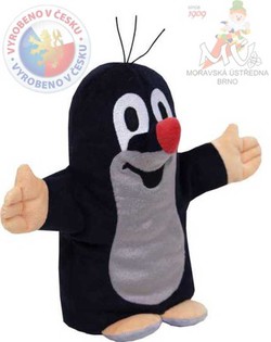 MORAVSKÁ ÚSTŘEDNA Maňásek na ruku KRTEK 20 cm  Krteček *PLYŠOVÉ HRAČKY*
