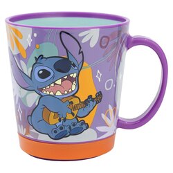 Bezpečný plastový hrnček 410 ml - Stitch Aloha