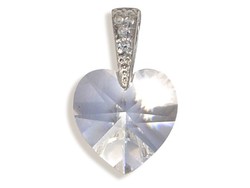 Prívesok s kryštálmi Swarovski Carlo Romani - srdce 17mm - crystal