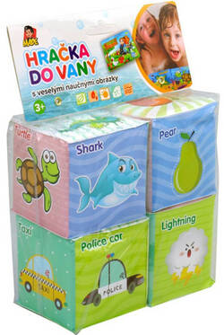 Kocky soft mäkké obrázkové 7cm do vane do vody set 4 kusy v sáčku