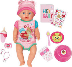 ZAPF BABY BORN Bábika bábätko Emma 43cm pije ciká set s doplnkami
