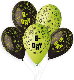 GEMAR Balóniky nafukovacie 26cm potlač narodeniny HAPPY B-DAY set 5ks