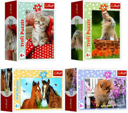 TREFL PUZZLE Mini Zvieratká mláďatá 20x13cm 54 dielikov skladačka 4 druhy