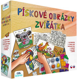 ALBI Pieskovanie Zvieratká kreatívna sada pieskové obrázky so samolepkami