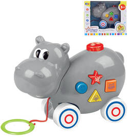 Hroch baby ťahacie plastové zvieratko pre bábätko na batérie Svetlo Zvuk
