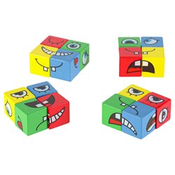 Montessori logická hra – Kocky meniace tváre emócií